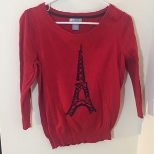 Red Eiffel Tower Sweater